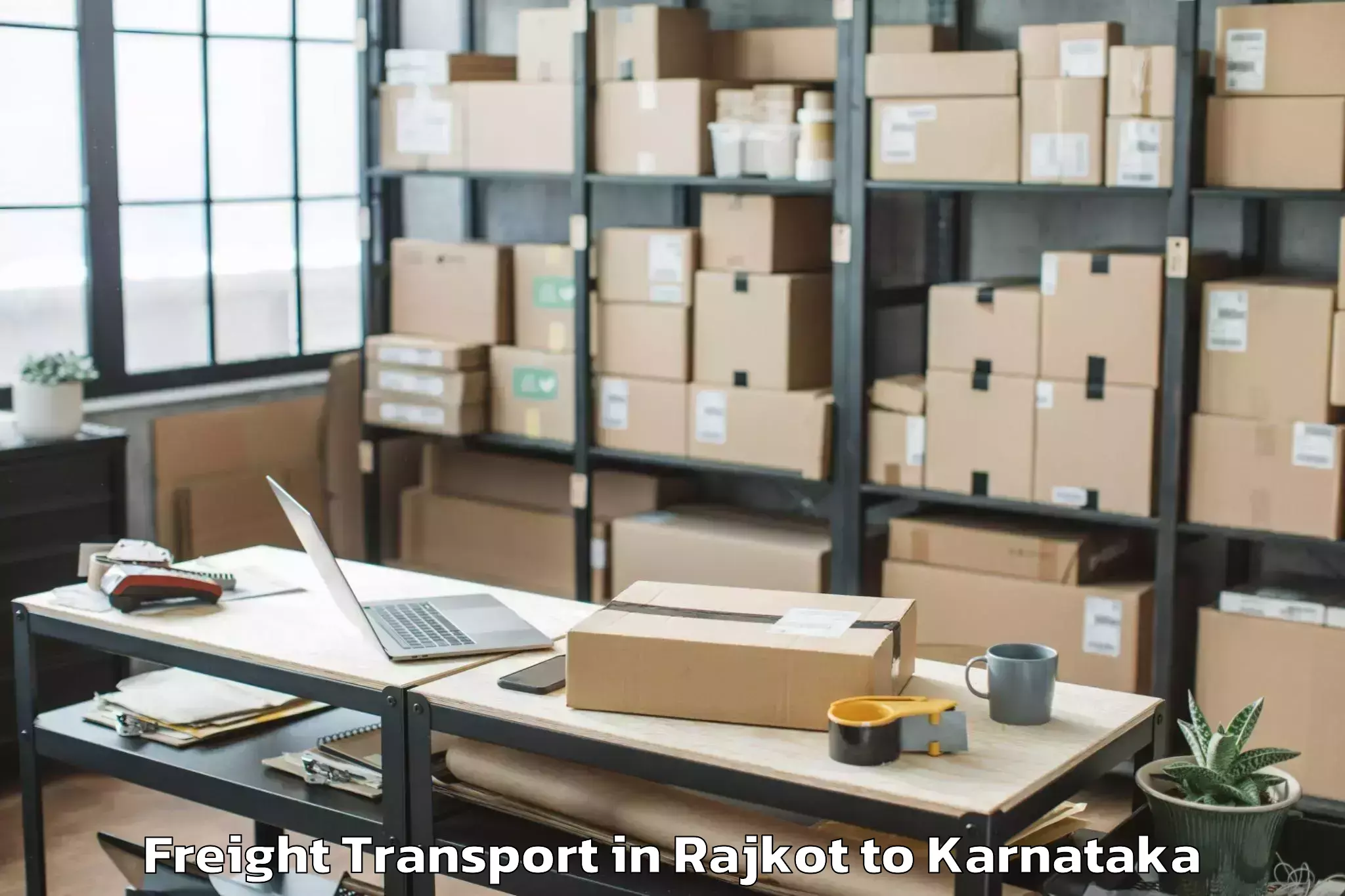 Leading Rajkot to Holalkere Rural Freight Transport Provider